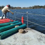 setting the buoys to mark the navigational channel
